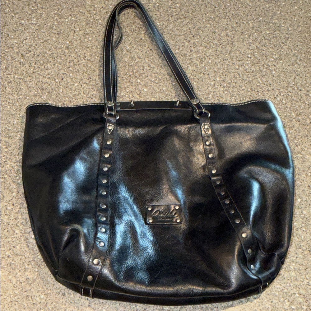 Patricia Nash Benvenuto Black Studded Leather Tote
